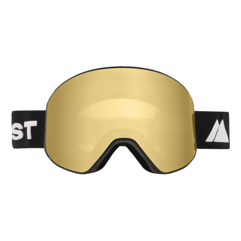 black goggles with yellow lens